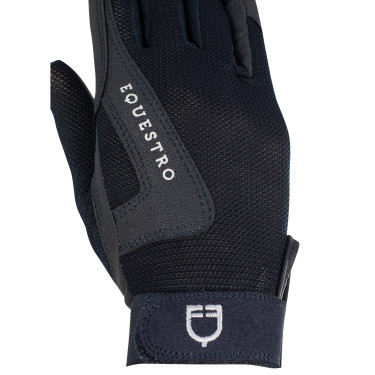 Gants enfant Sunny en tissu technique Equestro Marine Bleu marine