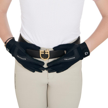 Gants enfant Sunny en tissu technique Equestro Marine Bleu marine