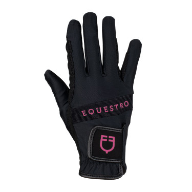 Gants en tissu technique avec logo multicolore Equestro Gants en tissu technique avec logo multicolore Equestro