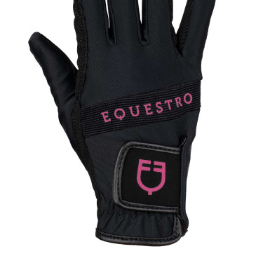 Gants en tissu technique avec logo multicolore Equestro Gants en tissu technique avec logo multicolore Equestro