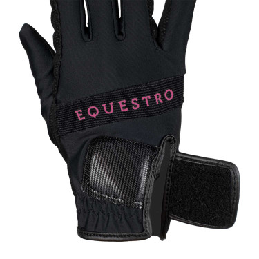 Gants en tissu technique avec logo multicolore Equestro Gants en tissu technique avec logo multicolore Equestro