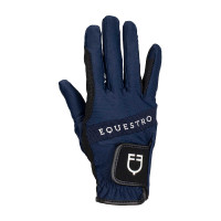 Gants en tissu technique avec logo multicolore Equestro Noir / blanc