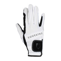 Gants en tissu technique avec logo multicolore Equestro Noir / blanc Gants en tissu technique avec logo multicolore Equestro Noir / blanc