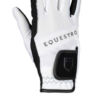 Gants en tissu technique avec logo multicolore Equestro Noir / blanc Gants en tissu technique avec logo multicolore Equestro Noir / blanc