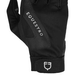 Gants en tissu technique avec doublure polaire Equestro Noir Gants en tissu technique avec doublure polaire Equestro Noir