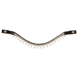 Frontal en cuir de veau avec cristaux Queen Acavallo Noir / transparent Frontal en cuir de veau avec cristaux Queen Acavallo Noir / transparent