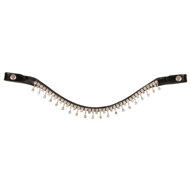 Frontal en cuir de veau avec cristaux Queen Acavallo Frontal en cuir de veau avec cristaux Queen Acavallo