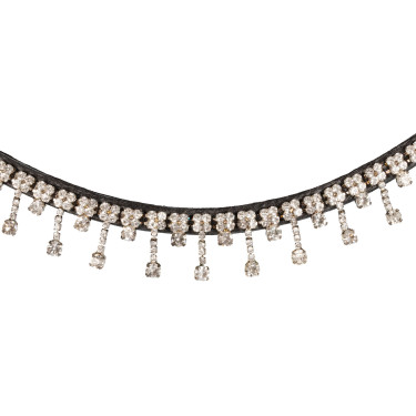 Frontal en cuir de veau avec cristaux Queen Acavallo Frontal en cuir de veau avec cristaux Queen Acavallo