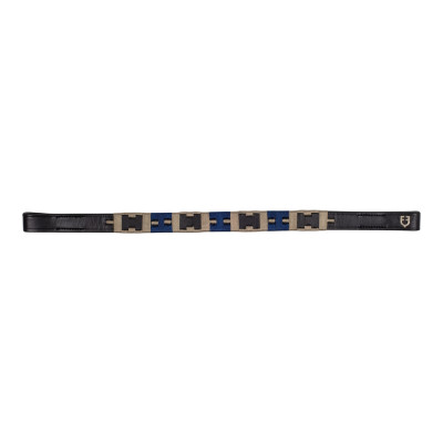 Frontal en cuir avec motif géométrique Polo H Equestro Noir