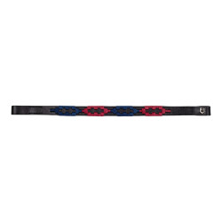 Frontal en cuir avec décorations bicolores Polo S Equestro Noir Frontal en cuir avec décorations bicolores Polo S Equestro Noir