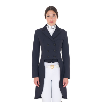 Frac de dressage de concours femme en tissu technique Equestro Marine blazer