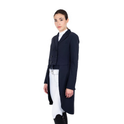 Frac de dressage de concours femme en tissu technique Equestro Marine Bleu marine