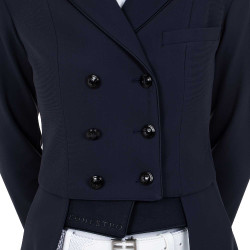 Frac de dressage de concours femme en tissu technique Equestro Marine Bleu marine