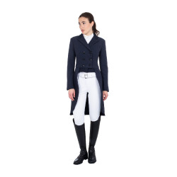Frac de dressage de concours femme en tissu technique Equestro Marine Bleu marine