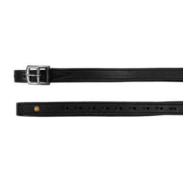 Étrivières en cuir double avec boucles courbées Equestro Noir