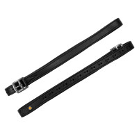 Étrivières en cuir double avec boucles courbées Equestro Marron foncé