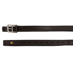 Étrivières en cuir double avec boucles courbées Equestro Marron foncé Étrivières en cuir double avec boucles courbées Equestro Marron foncé