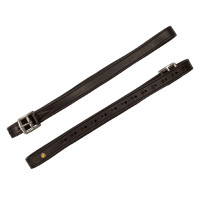 Étrivières en cuir double avec boucles courbées Equestro Marron foncé Étrivières en cuir double avec boucles courbées Equestro Marron foncé