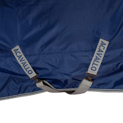 Couverture turnout imperméable en polyester 840D ripstop avec rembourrage 400g Acavallo Marine Bleu marine