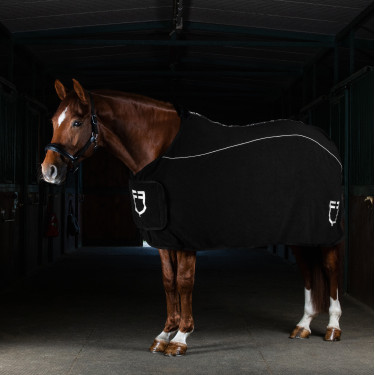 Couverture en polaire avec fermeture frontale à rabat GP Equestro Noir