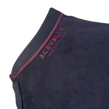 Couverture de box en polaire avec col rembourré 800g Acavallo Marine / bordeaux Bleu