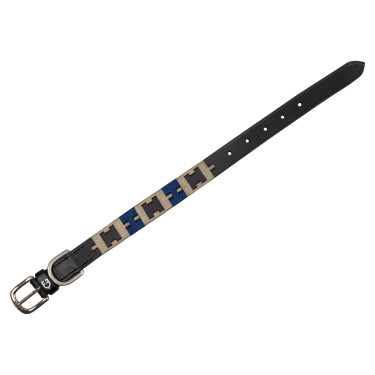 Collier pour chien en cuir avec motif géométrique Polo H Equestro Collier pour chien en cuir avec motif géométrique Polo H Equestro