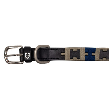 Collier pour chien en cuir avec motif géométrique Polo H Equestro Collier pour chien en cuir avec motif géométrique Polo H Equestro
