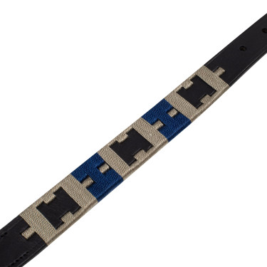 Collier pour chien en cuir avec motif géométrique Polo H Equestro Collier pour chien en cuir avec motif géométrique Polo H Equestro