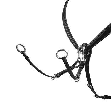 Collier de chasse obstacle en cuir Equestro Noir Collier de chasse obstacle en cuir Equestro Noir