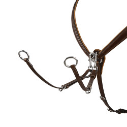 Collier de chasse obstacle en cuir Equestro Marron foncé