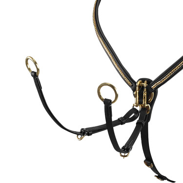 Collier de chasse en cuir avec clincher en laiton Equestro Collier de chasse en cuir avec clincher en laiton Equestro