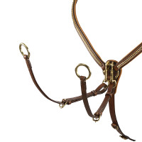Collier de chasse en cuir avec clincher en laiton Equestro Cognac Marron Collier de chasse en cuir avec clincher en laiton Equestro Cognac Marron