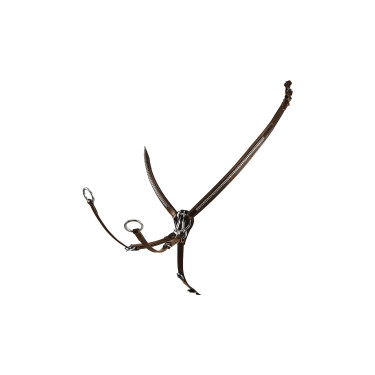 Collier de chasse en cuir avec clincher argenté Equestro Collier de chasse en cuir avec clincher argenté Equestro