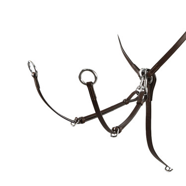 Collier de chasse en cuir réglable Equestro Marron foncé