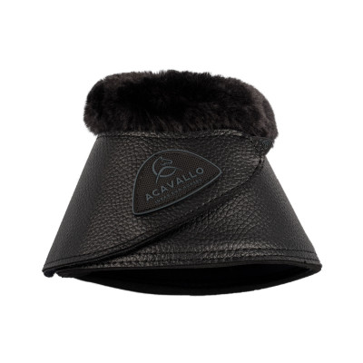 Cloches en cuir écologique avec mouton synthétique et fermeture velcro Acavallo Noir