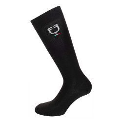 Chaussettes techniques extensibles avec drapeau italien Equestro Noir Chaussettes techniques extensibles avec drapeau italien Equestro Noir