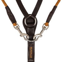 Chambon en cuir de veau italien et nylon Acavallo Marron foncé