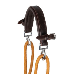 Chambon en cuir de veau italien et nylon Acavallo Marron foncé