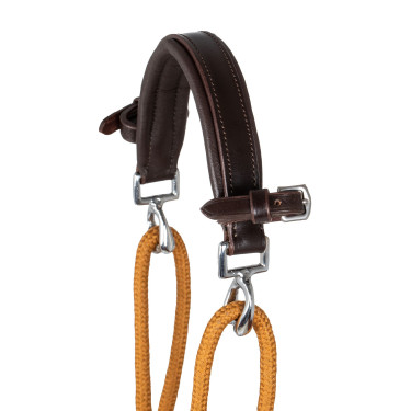 Chambon en cuir de veau italien et nylon Acavallo Marron foncé