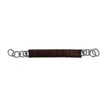 Chaine de gourmette recouverte de cuir Equestro Marron foncé