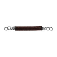 Chaine de gourmette recouverte de cuir Equestro Marron foncé