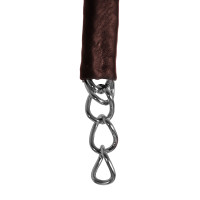 Chaine de gourmette recouverte de cuir Equestro Marron foncé