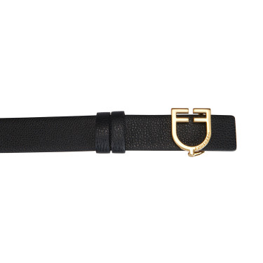 Ceinture en cuir lisse réversible avec boucle logo Equestro Ceinture en cuir lisse réversible avec boucle logo Equestro