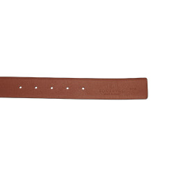 Ceinture en cuir lisse réversible avec boucle logo Equestro Or / noir-marron