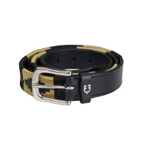 Ceinture en cuir avec motif sud-ouest Equestro Noir / beige / noir Ceinture en cuir avec motif sud-ouest Equestro Noir / beige / noir