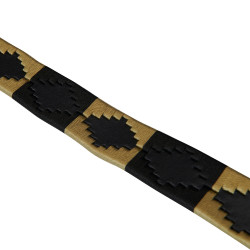 Ceinture en cuir avec motif sud-ouest Equestro Noir / beige / noir Ceinture en cuir avec motif sud-ouest Equestro Noir / beige / noir