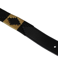 Ceinture en cuir avec motif sud-ouest Equestro Noir / beige / noir Ceinture en cuir avec motif sud-ouest Equestro Noir / beige / noir