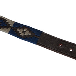 Ceinture en cuir avec motif sud-ouest Equestro Marron / marine / gris Multi-couleurs