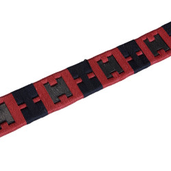 Ceinture en cuir avec motif géométrique Equestro Noir / bleu / bordeaux Multi-couleurs