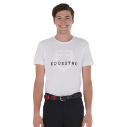 Ceinture en cuir avec motif géométrique Equestro Noir / bleu / bordeaux Multi-couleurs